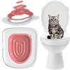 SUQ Cat Toilet Trainer, Package Riutilizzabile Plastica, Cat Toilet Trainer Clean Kit, Per l'Addestramento Dei Gatti Che Utilizzano i Servizi Igienici Facile Da (Rosa)