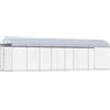 vidaXL Canile da Esterno con Tetto Box da Giardino Recinzione per Cani Gabbia Protezione Recinto Sicurezza Animali 760x190x225 cm Argento in Acciaio