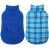 ASENKU M Cappotto Cane Invernale Impermeabile Doppia Faccia per Cani Medio Piccoli, Giacca Calda per Bassotto, Corgi e Carlino,Tartan & Pile Morbido, Chiusura Velcro, per Escursioni in Montagna
