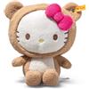 Steiff Hello Kitty in costume da orsacchiotto da 20 cm, in morbido peluche, cappuccio rimovibile, regalo per bambini e collezionisti, lavabile in lavatrice