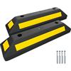 Berry Set completo di 2 fermaruote ecologici da 57 cm con strisce riflettenti, resistente, include viti e ancoraggi, ideale per auto, camion, camper, rimorchi e garage, miglior blocco per cordolo di