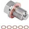 Sqylomk Tappo di scarico magnetico M14x1.5, dado di scarico carter olio con rondelle in rame, accessorio universale per auto, moto, camion, ATV e motori marini, 5 rondelle incluse