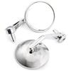 evomosa 4'' Specchio laterale per moto manubrio specchio E24 rotonda laterale per cafe racer bobber chopper scooter (Argento)
