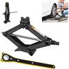 Royalswill Martinetto a forbice per auto con cricchetto, in acciaio resistente, antiruggine, a forbice per risparmiare manodopera, sollevatore da pavimento da 11 a 39 cm, strumenti di carica per kit di emergenza