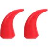 HOMSFOU 2 Pezzi Corna Adesive per Casco in Plastica Rossa | Decorazione per Casco, Montaggio Semplice, Forma a Corno Creativa, Accessorio per Veicoli a Due Ruote