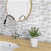 Livelynine Paraschizzi Cucina Adesivo 3D Mattonelle Adesive Cucina 3D Marmo Beige 30x30CM 16 Pezzi Piastrelle Adesive Bagno Effetto Marmo Bianco Impermeabile Adesivi per Piastrelle Bagno Camino