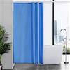 Furlinic Tende Doccia Anti-Muffa Tessuto in Poliestere Blu Tende Doccia Angolare Impermeabile Lavabile Tenda Vasca da Bagno con 8 Ganci Tenda doccia 120x200cm.