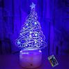 YTDZLTD Creativo 3D Albero di Natale Luce Notturna 16 Colori Mutevoli Telecomando USB Potere Illusione Ottica Lampada Arredamento Lampada LED Lampada da Tavolo Bambini Natale Compleanno Regalo