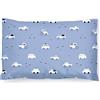 PinkZebra Federa per cuscino per bambini, 40 x 60 cm, in 100% cotone, per bambini, con chiusura lampo, colore blu