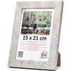 3-B Cornice portafoto ISEO - grigio (struttura in cemento) - 15 x 21 cm (A5) - Cornice in legno, cornice per documenti con vetro acrilico