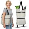 DIYEAH Borsa Shopping con Ruote Pieghevole Oxford con Manici Regolabili, Carrello Spesa Portatile per Supermercato e Viaggio