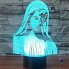 YTDZLTD Creativo 3D Lampada Vergine Maria Luce Notturna 16 Colori Mutevoli Telecomando USB Potere Toccare Cambiare Illusione Ottica Lampada LED Lampada da Tavolo Bambini Compleanno Natale Regalo