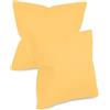 npluseins federe in tinta unita in confezione da 2 e dal design discreto 1154.1498, 50 x 50 cm, giallo
