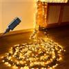 Meision Catena Luminosa da Esterno 12 metri 600LED Luci Decorative a Grappolo Elettrica 31V con Timer, Luci Natale Esterno e Interno con 8 Modalità Impermeabili Bianco Caldo Lucine per Festa Balcone