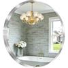 KAASUNES - Specchio rotondo da parete in stile contemporaneo, con cornice in acciaio INOX, da 80 cm, in stile contemporaneo, in argento spazzolato, per bagno, ingresso, soggiorno
