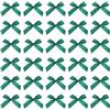 QUARKZMAN 100Pz Mini Fiocco di Nastro 1.8 Fiocchi Nastro Raso Multicolori Fiocchetti Piccoli Tessuto per Decorazioni Regalo Festa Cucito DIY Artigianale Natalizi, Verde Scuro Intenso