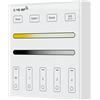 BTF-LIGHTING WR02RF Wireless 2.4G RF 4 Zone Singolo Colore/CCT Pannello Intelligente Montato a Parete Remoto Alimentato da 2XAAA Batterie 3V Funziona con WB5 LM052 LM053 C01RF C02RF C01W C02W ecc