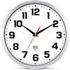 Ziprote Orologio da parete radiocontrollato, silenzioso, nero, moderno, silenzioso | Orologi da parete senza ticchettio per cucina, camera da letto, soggiorno, ufficio