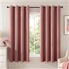 MIULEE Tende per Interni Corte Oscuranti Termiche Anelli 2Pz 140x145cm Rosa
