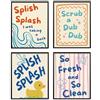 Kireida Divertenti Stampe da Parete per Bagno Bambini, Decorazioni Retro con Anatra Preppy, Poster Spiritosi per Camerette Neonati Toilette, 20x25 cm Set da 4 (Senza Corn