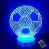 YTDZLTD Illusione Ottica 3D Calcio Lampada Luce Notturna 16 Colori Mutevoli Telecomando USB Potere Toccare Cambiare LED Lampada da Tavolo Bambini Compleanno Natale Regalo