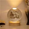 LAISHENGTE Sfera di cristallo con incisione personalizzabile, regalo per amanti, famiglia, cani, gatti, compleanno, matrimonio, laurea (rotonda)