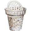 Innjoii Vaso in vetro goffrato ispessito bocca larga Innjoii base grande 15,5 cm grande ciotola bouquet trasposizione vasi con baskets idroponici vintage bouquet aquaponics orchidee avocado