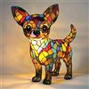 Introti Lampada a LED per Cani, Serie di Cani in Resina Maculata, Lampada da Tavolo a Tema di Cani Carini, Sculture di Animali, Luce Notturna Ambientale per la Decorazione della Camera da Letto e del