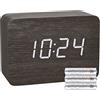 TFA Dostmann 60.2549 Radiorveglia Clocco, effetto legno (nero con batterie)