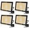 toobettp 4PCS Faretto LED 200W, Super Illuminoso 20000LM 3000K Faretti da Esterno | Bianco Caldo, Fascio 120°, IP66 Resistente Pioggia/Neve, Fari LED da Esterno Per Giardino Garage Parcheggio Cortile