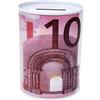 CUCUBA Barattolo Salvadanaio Design Banconota 10 Euro in Metallo Latta non Apribile 10x8cm
