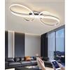 LFLA Plafoniera a LED dimmerabile Illuminazione da soggiorno moderna Lampada da soffitto con telecomando Camera da letto Sala da pranzo Ufficio Lampada a risparmio energetico (Cromo, L100cm-108W)