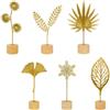 Keboyoe 6 Pezzi Statuette Decorative a Forma di Foglia D'oro Decorativi