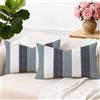 Brylleii Set di 2 Federe Cuscini Divano Righe Bianco 30 x 50 Primaverili Estate Fodere Copricuscini Nero Grigio Moderno Copricuscino Lavabile Decorativi Quadrate per Soggiorno Camera Esterni