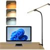 Unipampa Lampada da Scrivania a LED, Lampade da Tavolo con Morsetto, Luce Monitor, 3 Temperatura Colore, 10 Livelli di Luminosità, 360° Regolabile Con Collo D'oca, per Studio, Monitor, Ufficio