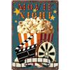 SUPERDANT Cartelli In Latta per Popcorn Da Film Retrò Insegne In Metallo per La Serata Cinema Decorazione Vintage Targhe Decorativo per La Sala Cinema di Casa Arte Murale 20x30cm