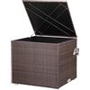 Casaria® Baule da Giardino 318 L Impermeabile 75x75x70cm Contenitore Esterno Polyrattan Marrone