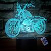 YTDZLTD Creativo 3D Lampada Motociclo Luce Notturna 16 Colori Mutevoli Telecomando USB Potere Toccare Cambiare Illusione Ottica Lampada LED Lampada da Tavolo Bambini Compleanno Natale Regalo