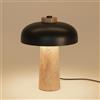 B·LED BARCELONA LED B·LED Barcelona Lampada da Tavolo in Pietra Naturale con Base in Marmo, Design Moderno Minimalista, Luce LED Calda d'Atmosfera, Paralume in Alluminio Nero, Ideale per Soggiorno