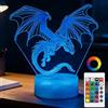 BIRBANN Luce notturna con drago, regalo di drago, lampada da illusione 3D con 16 colori che cambiano, timer, 4 modalità lampeggianti e funzione dimmer, decorazione per cameretta dei bambini (ragazzi e