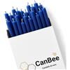 CanBee Candele di cera 20 Candele Sottili Blu in Cera d'Api Naturale 21 cm x 6,5 mm - Lunga Durata, Combustione Pulita Senza Fumo - Ideali per Rituali, Meditazione e Yoga - CanBee