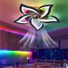 lnrosy Ventilatore da Soffitto con Luce, Telecomando e App, Lampada Ventilatore RGB Intelligente con Reversibile e Timer, Moderna Pale da Soffitto Led con 6 Velocità e Silenzioso, Per Soggiorno Nero