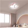 Begoniape Lampada da soffitto a doppia forma di cuore, lampada a LED dimmerabile, lampada a soffitto a corona, lampada a soffitto per cameretta dei bambini con nuvole a fumetti per casa, ufficio