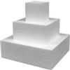 FESTA WOW FestaWow Set 3 Piani Base Torta Polistirolo Quadrata 10/20/30 cm x H10cm | Basi per Cake Design e Decorazioni Ideale per Torte Finte Compleanno,Battesimo,Nascita,Comunioni,Feste