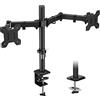 BONTEC Supporto Doppio Monitor 13-27", VESA 75/100, fino a 8 kg
