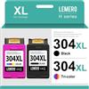 Lemero 304XL Cartuccia Compatibile per Cartucce HP 304 XL Nero e Colore per HP Envy 5030 5050 DeskJet 2630 3720 3760 3733 3762 3750 (nero/colore,2-pack)
