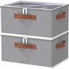 OUTBROS 2 Set Scatole Portaoggetti, scatole per vestiti, 40x30x20cm, Grigio