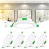 Laiebri Confezione da 4 Faretti LED da Incasso Extra Slim 25 mm, 6W Dimmerabili 0-100% con Dimmer Esterno, 2700K/4000K/6000K Regolabili, IP44 per Bagno, CRI 90, Foro Ø55-68 mm, 230V, Bianco