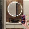 Simusi Specchio Bagno Rotondo 60cm LED, Vetro Temperato, 3 Luci Regolabili