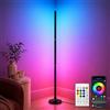 Aogled Lampada da Terra LED RGB Dimmabile per Soggiorno - Lampada con Telecomando & App, 16 Mln Colori, Sincronizzazione Musicale, DIY, 120cm Angolare Smontabile per Gaming, Camera da Letto, Ufficio